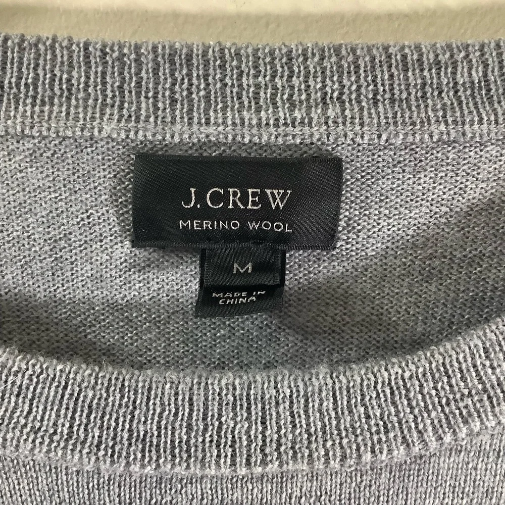 J. Crew 100% Merino Wool Crewneck Pullover Gray